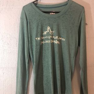 Ladies One More Mile Knit Breathable Running Shirt SZ L Soft Emerald Green